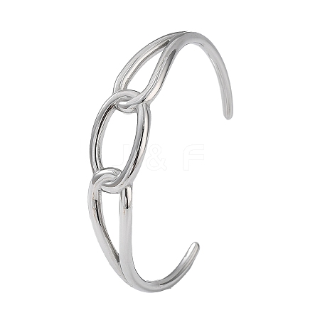 304 Stainless Steel Cuff Bangles for Women LS-BJEW-Z078-16P-1