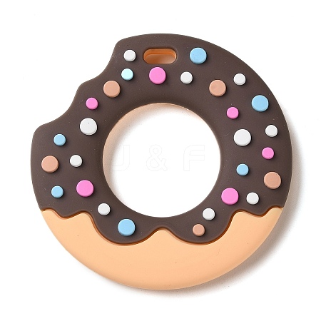 Donut Food Grade Eco-Friendly Silicone Focal Beads SIL-Q023-01B-1