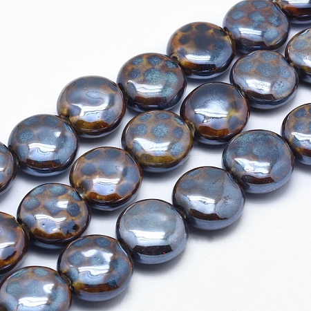 Eco-Friendly Glazed Porcelain Beads PORC-P027-B02-1