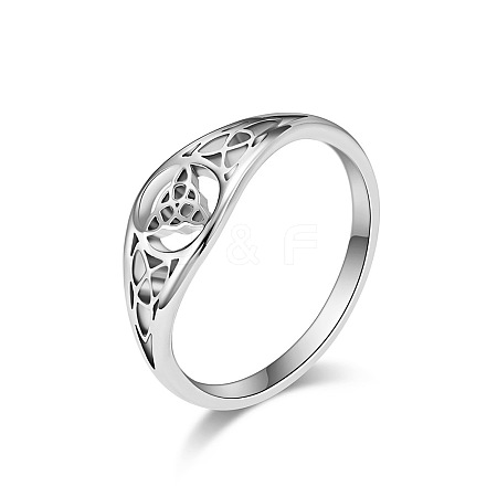 Hollow Out Trinity Knot 304 Stainless Steel Finger Rings FS-WG0AD95-04-1