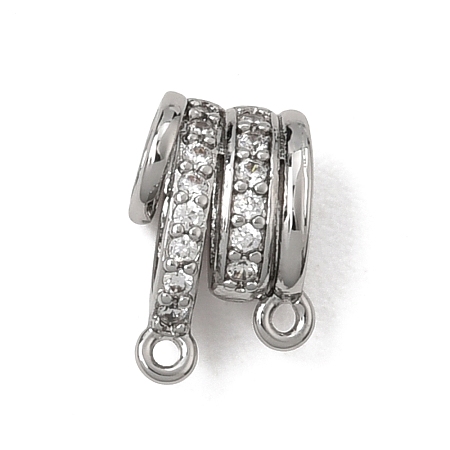 Brass Micro Pave Clear Cubic Zirconia Connector Charms CU-CBA61B8-01P-1