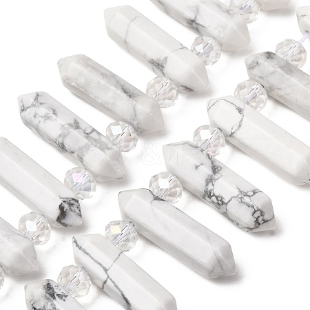 Natural Howlite Double Terminated Point Beads Strands G-H069-B12-01A-1