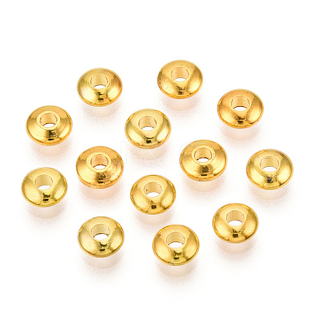 Golden Brass Rondelle Spacer Beads X-KK-E246-G-1