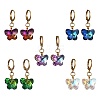304 Stainless Steel Glass Hoop Earrings EJEW-JE06486-2