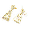 Cubic Zirconia Triangle Dangle Stud Earrings EJEW-N011-52-02LG-2