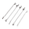 15Pcs 5 Styles 304/201 Stainless Steel Chain Extender STAS-TA0005-80-2