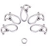 Tibetan Silver Hook and Eye Clasps TIBE-PH0001-18AS-RS-4