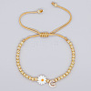 Golden Tone Daisy Braided Bead Bracelets WY1454-7-1