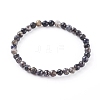 Natural Iolite Beaded Stretch Bracelets BJEW-JB06085-01-1