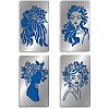 Fingerinspire 4Pcs 4 Style Custom 304 Stainless Steel Cutting Dies Stencils DIY-FG0002-13-2