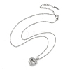 Heart 304 Stainless Steel Micro Pave Cubic Zirconia Pendant Necklaces for Women LS-NJEW-D288-05P-2