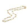 Brass Paperclip Chain Necklace & Bracelet & Anklet & Dangle Earring Jewelry Sets SJEW-JS01184-2