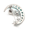 Rhinestone Star & Acrylic Moon Lapel Pin with ABS Pearl Beaded JEWB-I019-04P-4