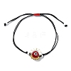 Evil Eye Handmade Lampwork & Glass Adjustable Braided Bead Bracelets BJEW-MZ00099-02-1