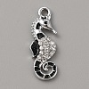 Alloy with Crystal Rhinestone & Black Enamel Pendants FIND-WH0126-176D-P-1