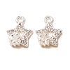 Brass Micro Pave Clear Cubic Zirconia Charms CU-CBAEC99-23S-1