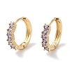 Brass Pave Cubic Zirconia Hoop Earrings for Women EJEW-L269-127G-2