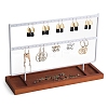 2-Tier Iron Jewelry Display Stands with Wood Trays PW-WG89AAB-02-1