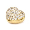 Brass Micro Pave Cubic Zirconia Beads KK-L229-076B-G-2