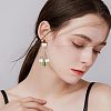 SUPERFINDINGS 12 Pairs 12 Colors Transparent & Opaque Resin & Walnut Wood Stud Earring RESI-FH0001-42-5