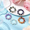 5Pcs 5 Styles Natural White Jade & Indian Agate & Lapis Lazuli & Red Aventurine & Opalite Stretch Rings RJEW-JR00760-2