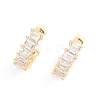 Brass Micro Pave Clear Cubic Zirconia Cuff Earrings EJEW-G274-01G-2