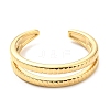 304 Stainless Steel Textured Open Cuff Ring for Women RJEW-C016-18G-2