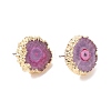 Natural Dyed Quartz Stud Earrings EJEW-P166-B02-2