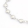 Tarnish Resistant Casual Style 304 Stainless Steel Heart Link Chain Bracelets STAS-O036-05P-2