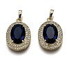 Golden Plated Brass Micro Pave Clear Cubic Zirconia Pendants ZIRC-F123-02K-1