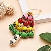 Fashewelry 80Pcs 8 Colors Printed Natural Wood Beads WOOD-FW0001-09-6