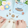 16Pcs 2 Style Flower with Word Wood M1R/M1L Pendant Locking Stitch Markers HJEW-AB00646-3