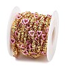 Brass Heart Link Chains KK-D368-03G-E-3