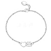 Non-Tarnish Heart & Dog Paw Stainless Steel Satellite Chain Bracelets for Women RQ8185-1