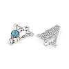 Synthetic Turquoise & Alloy Pendants PALLOY-H146-01AS-V-2