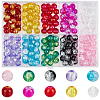 250Pcs 10 Colors Spray Painted Crackle Glass Beads CCG-PA0001-05-1