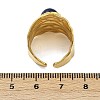 316 Stainless Steel with Natural Mixed Gemstone Cuff Rings RJEW-Z098-01G-16-5
