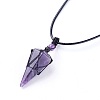 Natural Amethyst Pendants Necklaces LS-NJEW-E140-A02-2