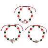 3Pcs Christmas Glass Bracelets BJEW-JB12438-2