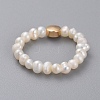 Stretch Natural Cultured Freshwater Pearl Finger Rings RJEW-JR00296-03-3