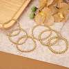6Pcs Round Brass Beaded Stretch Bracelets for Women BJEW-SW00150-3