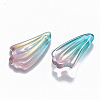 Two Tone Transparent Spray Painted Glass Pendants GLAA-T016-24D-2