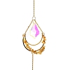 Natural Citrine Chips & Agate Slice Suncatcher AJEW-C048-01B-2