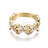 Adjustable Brass Micro Pave Clear Cubic Zirconia Finger Rings RJEW-S044-141-NF-3