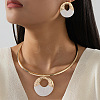 Alloy & Natural Shell Pendant Choker & Stud Earrings FS-WG574AF-01-2
