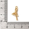 Brass Micro Pave Clear Cubic Zirconia Pendants KK-M294-08G-01-3