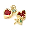 Brass Micro Pave Cubic Zirconia Pendants CU-E003-12G-B-2