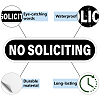 Mini PVC Coated Self Adhesive NO SOLICITING Warning Stickers STIC-WH0018-004-3