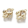 Brass Micro Pave Cubic Zirconia Charms KK-N232-47-NF-2
