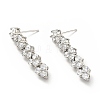 Clear Cubic Zirconia Heart Bar Stud Earrings EJEW-G295-04P-1